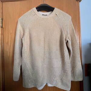 Express Gold Ribbed Woven Sweater